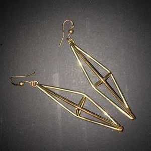 Gold Geometric Cage Earrings